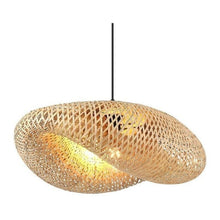 Load image into Gallery viewer, S Curve - Unique handmade Woven Hanging Pendant Light, Natural/Bamboo Pendant Light for Home restaurants and offices.