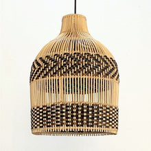 Load image into Gallery viewer, Torchic Cane(Black)- Unique handmade Woven Hanging Pendant Light, Natural/Cane Pendant Light for Home restaurants and offices.