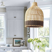 Load image into Gallery viewer, Torchic Cane- Unique handmade Woven Hanging Pendant Light, Natural/Cane Pendant Light for Home restaurants and offices.