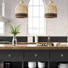 Load image into Gallery viewer, Torchic Cane- Unique handmade Woven Hanging Pendant Light, Natural/Cane Pendant Light for Home restaurants and offices.