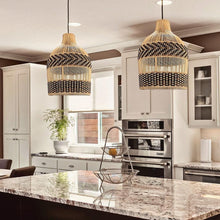 Load image into Gallery viewer, Torchic Cane(Black)- Unique handmade Woven Hanging Pendant Light, Natural/Cane Pendant Light for Home restaurants and offices.