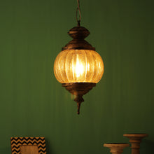 Load image into Gallery viewer, Antiq Metal Wall Light Yellow Glass