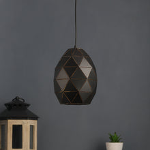 Load image into Gallery viewer, Black Metal Single oblate spheroid Hanging Light