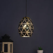 Load image into Gallery viewer, Black Metal Single oblate spheroid Hanging Light