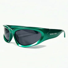 Load image into Gallery viewer, Escape Oval Unisex Sunglasses : Green with Black Tint