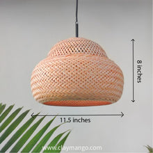 Load image into Gallery viewer, Bamboo Dome Nest - Unique handmade Woven Hanging Pendant Light, Natural/Bamboo Pendant Light for Home restaurants and offices.(Size: 11.5" * 8" )-Lamps-Claymango.com