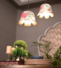 Load image into Gallery viewer, Combo of 2 flower cut Classy Hand Painted Luxury Lamp