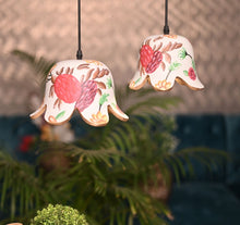 Load image into Gallery viewer, Combo of 2 flower cut Classy Hand Painted Luxury Lamp