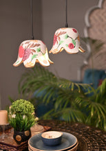 Load image into Gallery viewer, Combo of 2 flower cut Classy Hand Painted Luxury Lamp