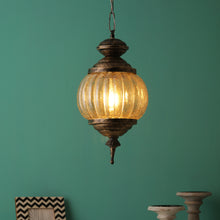 Load image into Gallery viewer, Antiq Metal Wall Light Yellow Glass