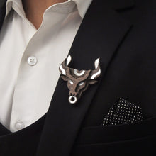 Load image into Gallery viewer, Taurus Brooch from Mother of Pearl series - Zodiac collection - Twofolds