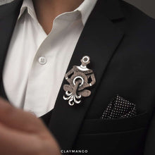 Load image into Gallery viewer, Aquarius Brooch from Mother of Pearl series - Zodiac collection - Twofolds