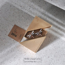 Load image into Gallery viewer, Dragonfly White Mother of pearl inlaid handcrafted cufflinks