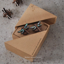 Load image into Gallery viewer, Dragonfly - Mother of pearl inlaid handcrafted cufflinks