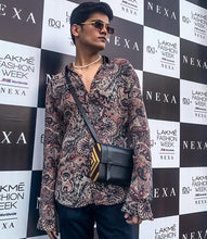 Load image into Gallery viewer, "Kamsa" Cross body | sling bag Handcrafted in Genuine Nappa leather, Brass and premium wood.