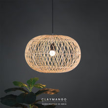 Load image into Gallery viewer, Kanduka Lamp - Unique handmade Woven Hanging Pendant Light, Natural/Cane Pendant Light for Home restaurants and offices.