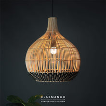 Load image into Gallery viewer, Tumip - Unique handmade Woven Hanging Pendant Light, Natural/Cane Pendant Light for Home restaurants and offices.