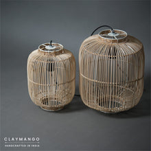 Load image into Gallery viewer, Set of 2 - Cage Lamp Unique handmade Woven Hanging Pendant Light, Natural/Cane Pendant Light for Home restaurants and offices.