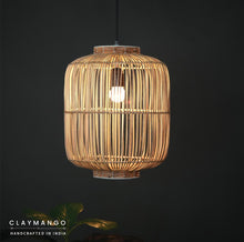 Load image into Gallery viewer, Cage Lamp - Unique handmade Woven Hanging Pendant Light, Natural/Cane Pendant Light for Home restaurants and offices.