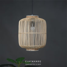 Load image into Gallery viewer, Cage Lamp - Unique handmade Woven Hanging Pendant Light, Natural/Cane Pendant Light for Home restaurants and offices.