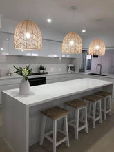 Load image into Gallery viewer, Tarasi -Unique handmade Woven Hanging Pendant Light, Natural/Cotton Thread Weave Pendant Light for Home restaurants and offices.