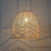 Load image into Gallery viewer, Tarasi -Unique handmade Woven Hanging Pendant Light, Natural/Cotton Thread Weave Pendant Light for Home restaurants and offices.