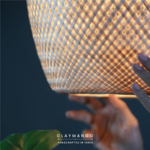 Load image into Gallery viewer, Cyclic Oval: Unique handmade Woven Hanging Pendant Light, Natural/Bamboo Pendant Light for Home restaurants and offices