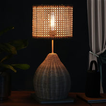 Load image into Gallery viewer, Alpha Vienna - Unique handmade Woven table top Light, Natural Rattan/Cane Table top Light for Home and offices.
