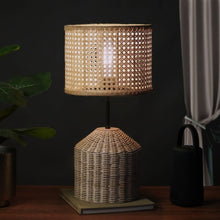 Load image into Gallery viewer, Gamma Vienna - Unique handmade Woven table top Light, Natural Rattan/Cane Table top Light for Home and offices.