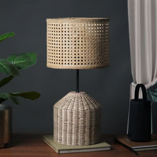 Load image into Gallery viewer, Gamma Vienna - Unique handmade Woven table top Light, Natural Rattan/Cane Table top Light for Home and offices.