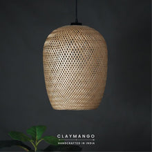 Load image into Gallery viewer, Cyclic Oval: Unique handmade Woven Hanging Pendant Light, Natural/Bamboo Pendant Light for Home restaurants and offices
