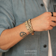 Load image into Gallery viewer, Kubek-Braided genuine leather wrist bands two fold