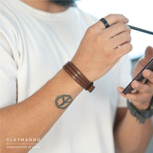 Load image into Gallery viewer, kubek - Slashed Genuine leather wrist bands