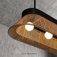 Load image into Gallery viewer, Sail linear - Linear Industrial Pendant lamp Metal with Raffia for Home, Restaurants and Offices.
