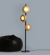 Load image into Gallery viewer, Eclipse Floor Lamp - Industrial Floor lamp with Natural Bamboo  for Home, restaurants and offices.
