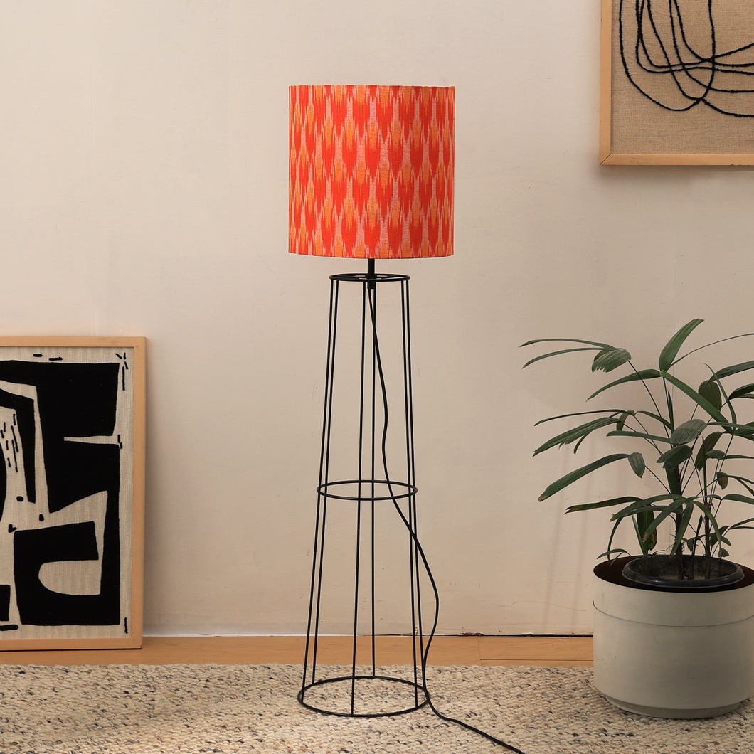 IKKAT Floor Lamp - Ikkat Fabric, Floor Lamp, Indian and Scandinavia fusion, modern Lamps, trending floor lamp