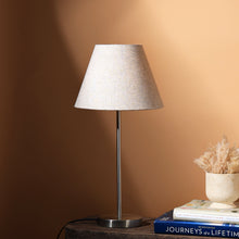 Load image into Gallery viewer, Linen Stick Lamp - Nickle Base, Minimalistic Lamp, Premium Linen
