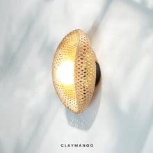 Load image into Gallery viewer, S curve mini Bamboo Sconce - Wall/Ceiling Lamp for Home, Restaurants and Offices
