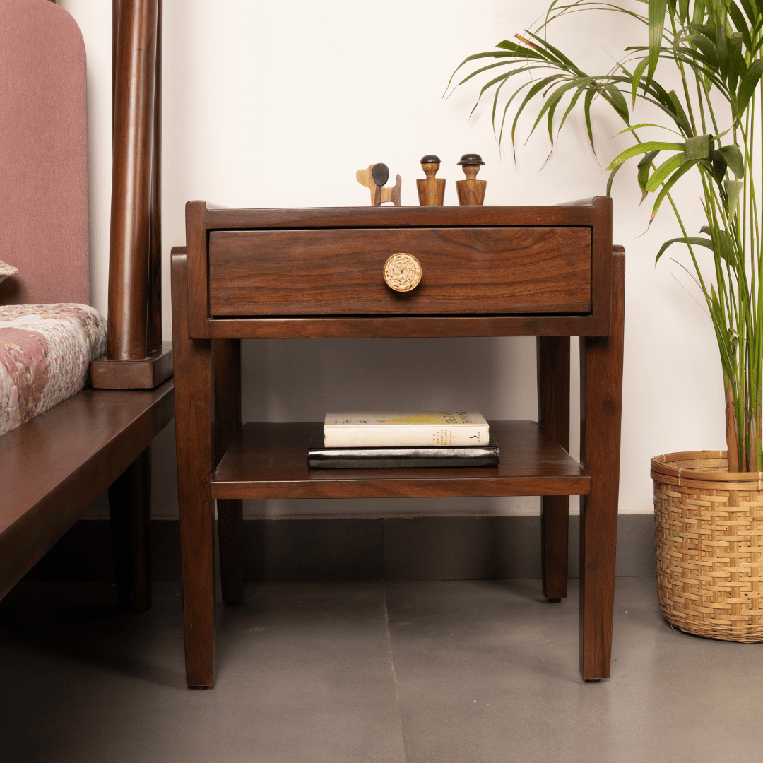 Perth Teak Wood Bed Side Table – Claymango.com