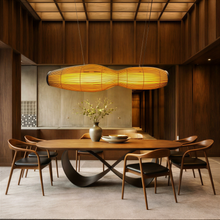 Load image into Gallery viewer, UrbanEscape 2.0 - Linear Industrial Pendant lamp with Natural Cane/Rattan mesh for Home, restaurants and offices.
