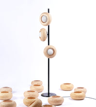 Load image into Gallery viewer, Eclipse Floor Lamp - Industrial Floor lamp with Natural Bamboo  for Home, restaurants and offices.
