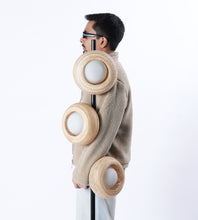 Load image into Gallery viewer, Eclipse Floor Lamp - Industrial Floor lamp with Natural Bamboo  for Home, restaurants and offices.
