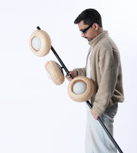 Load image into Gallery viewer, Eclipse Floor Lamp - Industrial Floor lamp with Natural Bamboo  for Home, restaurants and offices.
