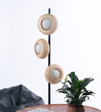 Load image into Gallery viewer, Eclipse Floor Lamp - Industrial Floor lamp with Natural Bamboo  for Home, restaurants and offices.
