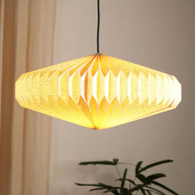Load image into Gallery viewer, Oblong 2 (Linen) - European Linen, Disc Shaped Pendant, Hanpleated Origami
