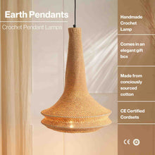Load image into Gallery viewer, Earth Pendant  - Cotton Crochet, Handcrafted Weaves, Sturdy Construction
