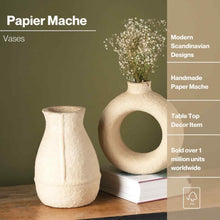 Load image into Gallery viewer, Paper Mache Vase, White Minimal Shape
