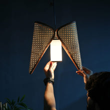 Load image into Gallery viewer, Firefly Glow - Unique handmade Woven Hanging Pendant Light, Natural/Cane Pendant Light for Home restaurants and offices.
