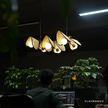Load image into Gallery viewer, Helios Linear - Unique handmade Woven Hanging Pendant Light, Natural/Cane Pendant Light for Home restaurants and offices.
