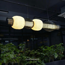 Load image into Gallery viewer, Avenya Linear - Linear Industrial Pendant lamp Metal with Paper for Home, Restaurants and Offices.
